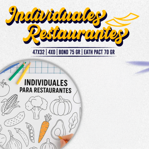 INDIVIDUALES RESTAURANTE | 47X32 | 4X0 | BOND 75 GR | EATH PACT 70 GR